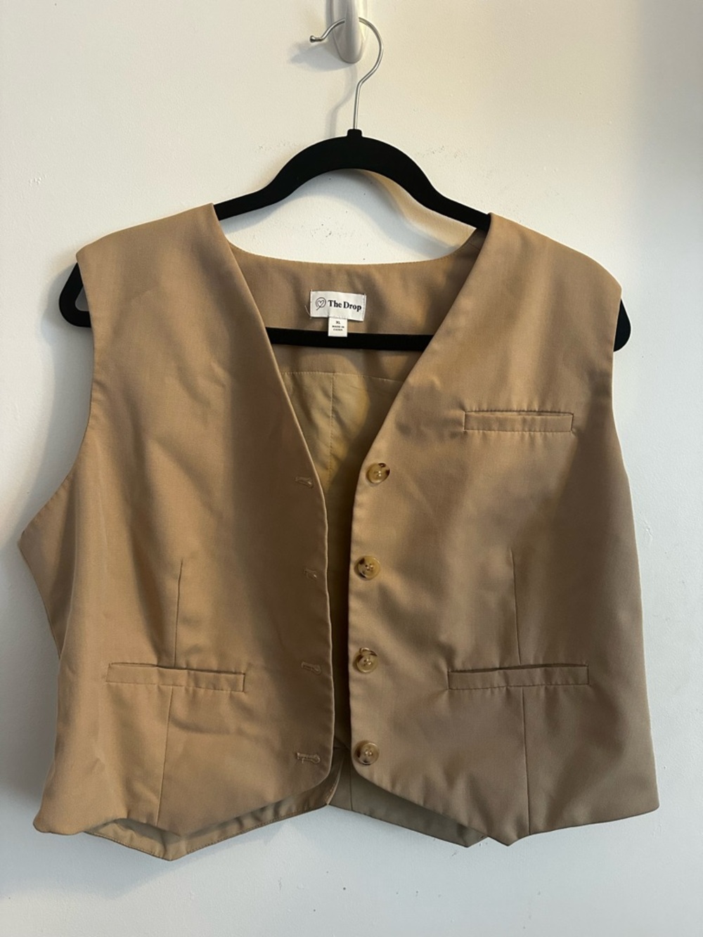 The Drop Women's Tan Vest - Classic Tailored Waistcoat